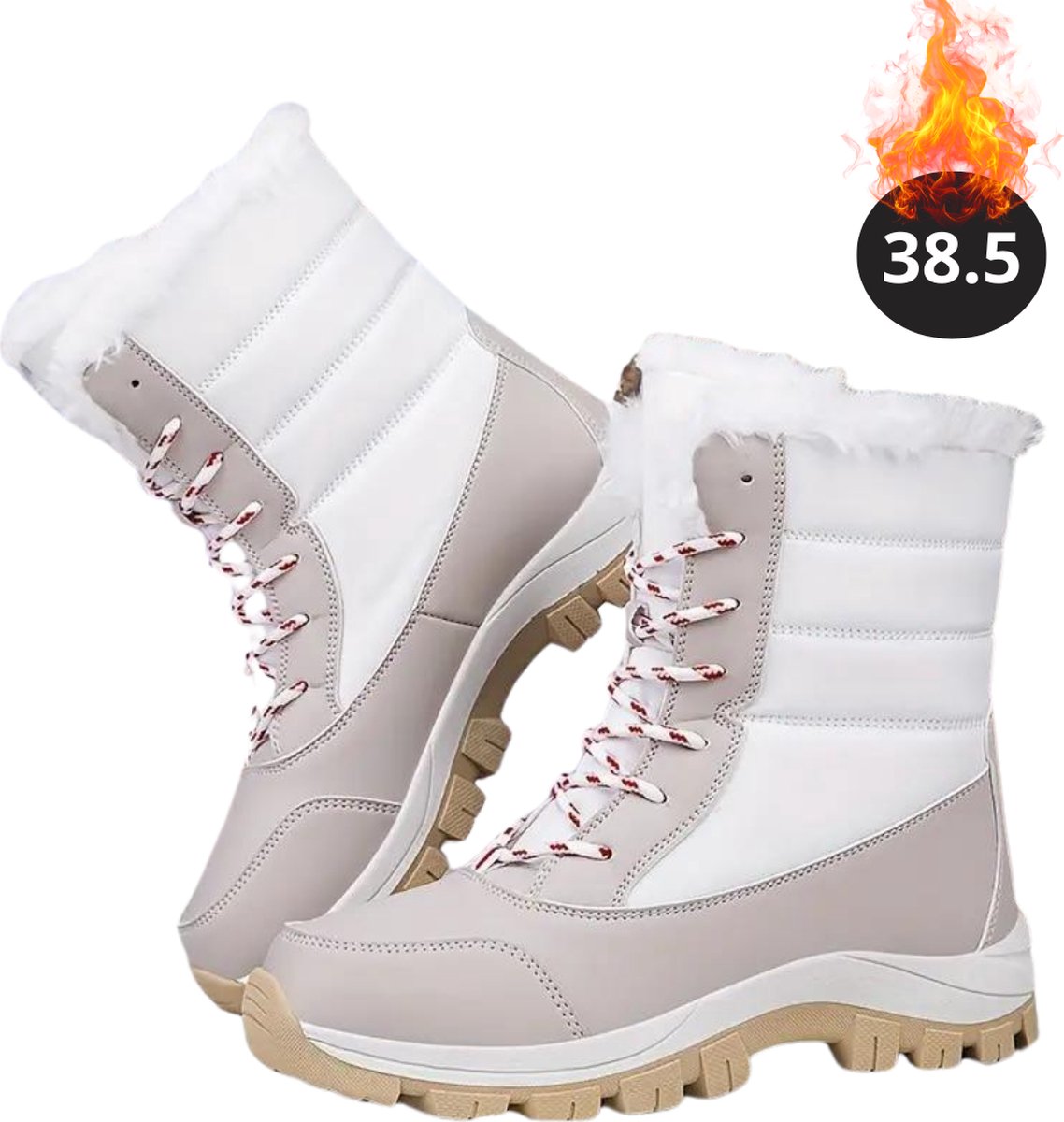 Nivard Snowboots Sneeuwschoenen Sneeuwboots Dames Wintersport Ski Skischoenen Lichtgrijs 38.5- Laarzen
