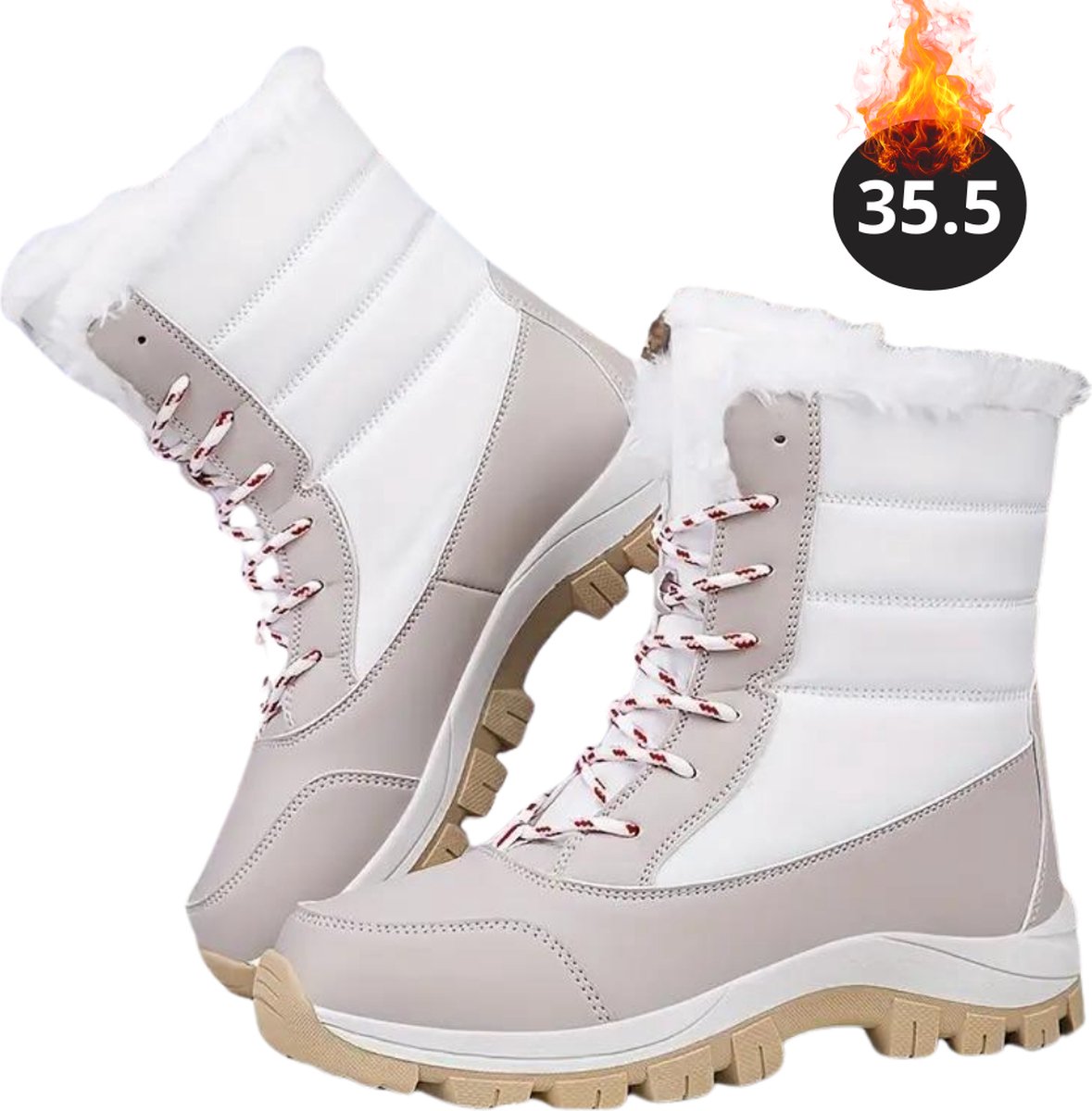 Nivard Snowboots Sneeuwschoenen Sneeuwboots Dames Wintersport Ski Skischoenen Lichtgrijs 35.5 Laarzen