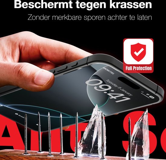 Protecteur d'écran - Convient pour iPhone Pro Max Protecteur d'écran en Tempered Glass - 2 pièces Extra Strong - verre de protection
