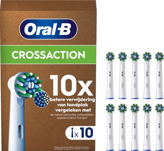 Foto: Oral b cross action pro opzetborstels met cleanmaximiser technologie 10 stuks brievenbusverpakking