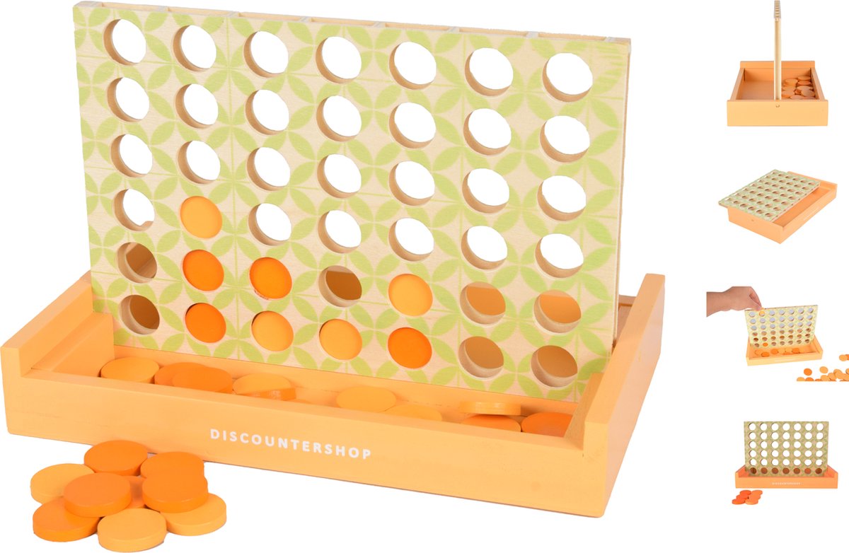 Discountershop Vier op 'n Rij Actiespel 4 op een rij Reiseditie Kinderspel 4 op een rij 24x15x4cm 6 + kinderen