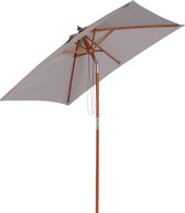 Outsunny - Tuinscherm - Verstelbare Zonwering - 3-Delig - Grijs - Hout - Polyester