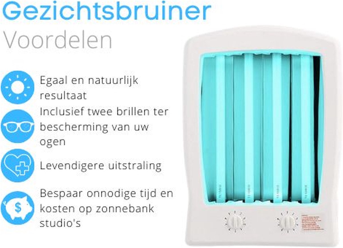 Livista - Gezichtsbruiner - Inclusief garantie! - Zonnebank - UV Lamp - Geschikt voor thuis gebruik - Inclusief beschermende bril - Verschillende standen - Zonnelamp - Zonnebruiner - Supper Tanning – foto 3