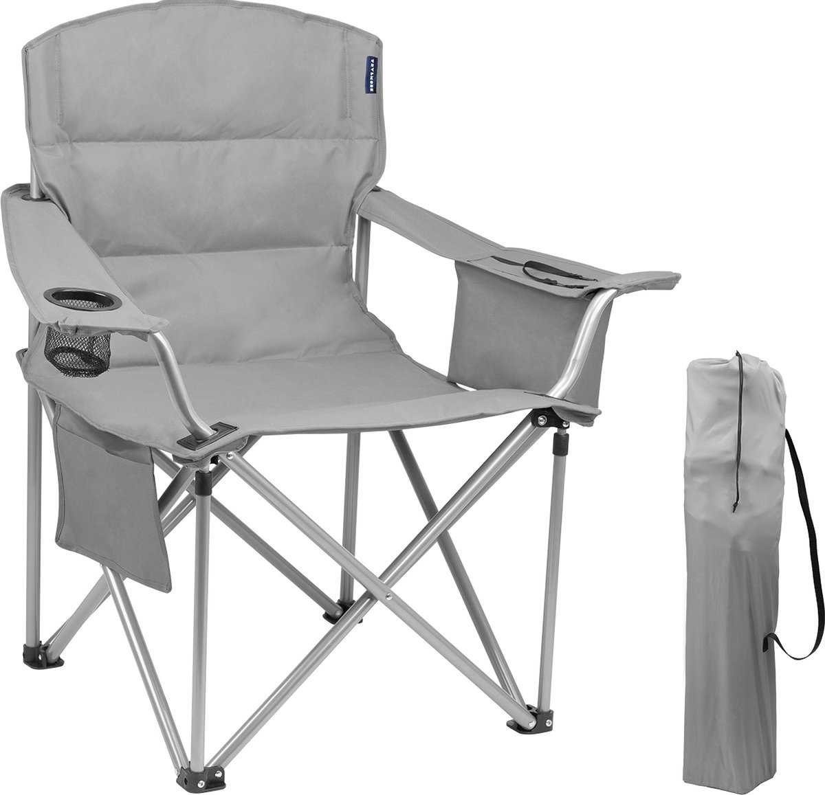 Bol.com TRVLMORE Campingstoel XL - Opvouwbaar - 150KG Draagvermogen - Incl. Draagtas - Klapstoel - Visstoel - Kampeerstoel - Vou... aanbieding