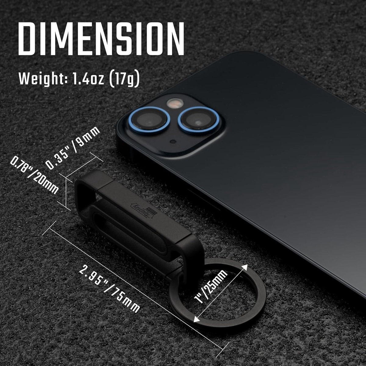 KeyUnity KM10 Dubbelzijdige Karabijnhaak Sleutelhanger-Clip, EDC Titanium Snapsleutelhouder voor Riem (PVD-Zwart KeyUnity KM10 Dubbelzijdige Karabijnhaak Sleutelhanger-Clip, EDC Titanium Snapsleutelhouder voor Riem (PVD-Zwart