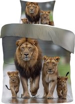 iSleep Housse de couette Lions - Simple - 140x200/220 cm - Multi