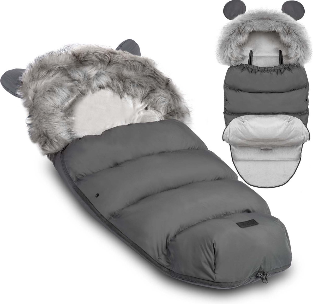 Ricokids Elmi – Universele Voetenzak voor Kinderwagen en Slee – Donkergrijs