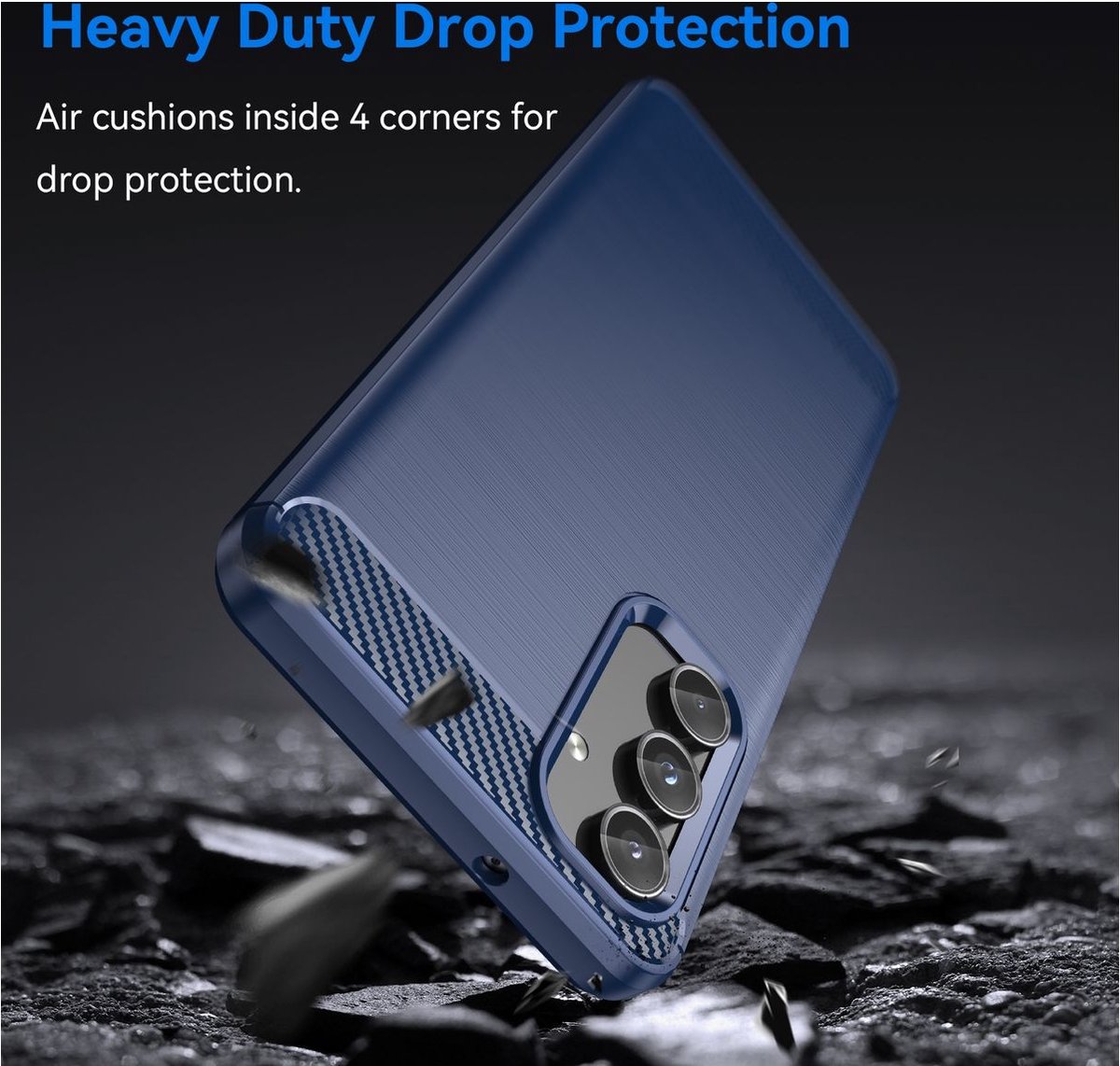 Mobigear Hoesje geschikt voor Samsung Galaxy M55 Telefoonhoesje Flexibel TPU | Mobigear Brushed Slim Backcover | Galaxy M55 Case | Back Cover - Blauw