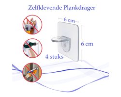 Zelfklevende Plankdrager - 4 Stuks