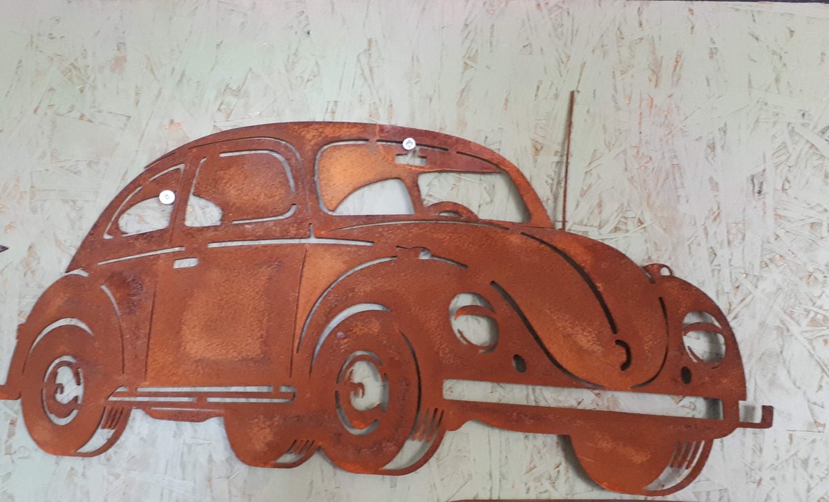 VW Kever van Cortenstaal Tuindecoratie Wanddecoratoe