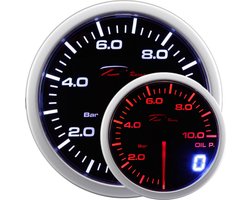 Depo Racing Meter Dual View Series Zwart 52mm Oliedruk