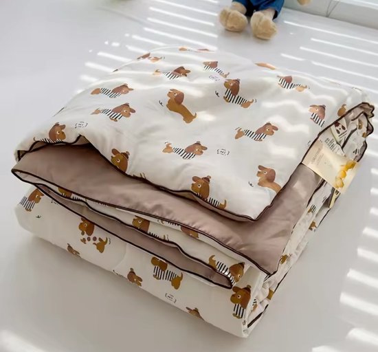 Foto: Teckel deken sprei zomersprei quilt plaid teckelprint hond 150x200cm