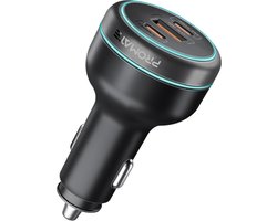 ProMate® PowerDrive 230W GaN - Universele Autolader - Dual USB-C Power Delivery - 230W Snelladen - Quick Charge 3.0 - Multi-Protectie Systeem - Compact en Stijlvol - Vuurvast Materiaal - Voor Smartphones, Tablets en Laptop - Sigarettenaansteker