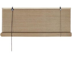 Lichtbruin bamboe rolgordijn - Op maat 120 x 3 x 170 cm