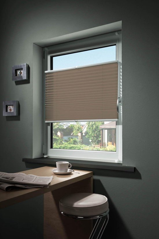 Geplooide jaloezie zonder boren 50 x 100 cm zonwering ondoorzichtig verduisterend Plissé voor raam/deur rolgordijn voor ramen en deuren voor raam en deuren, Zwart