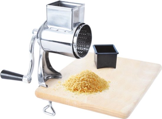 Roterende kaasrasp, groentesnijder met drie trommelbladen, rasp voor keuken sneller en eenvoudig snijden, roterende trommelrasp, ideaal voor kaas, komkommer, wortel, noten, enz