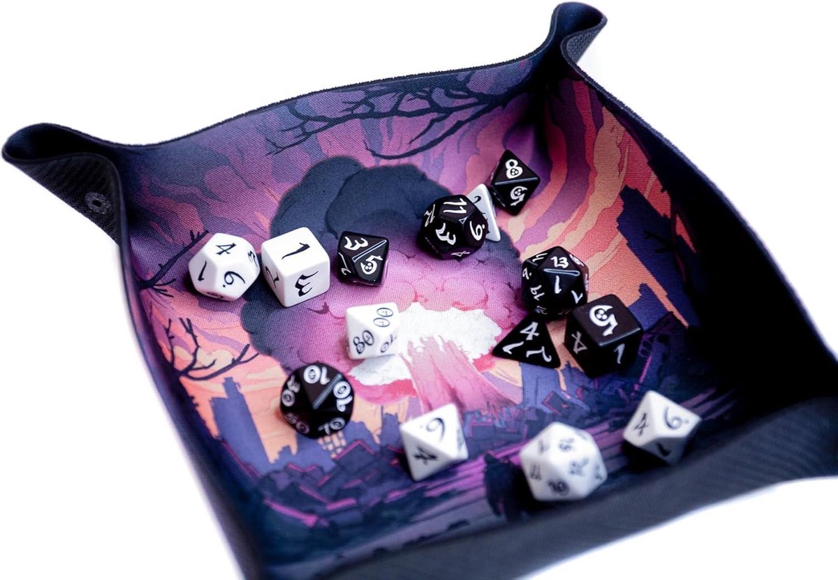 Plateau à Dés Explosion Nucléaire - Dice Tray 22x22 Cm En Néoprène Pour Jeux De Société, RPG, Warhammer 40k, Age Of Sigmar