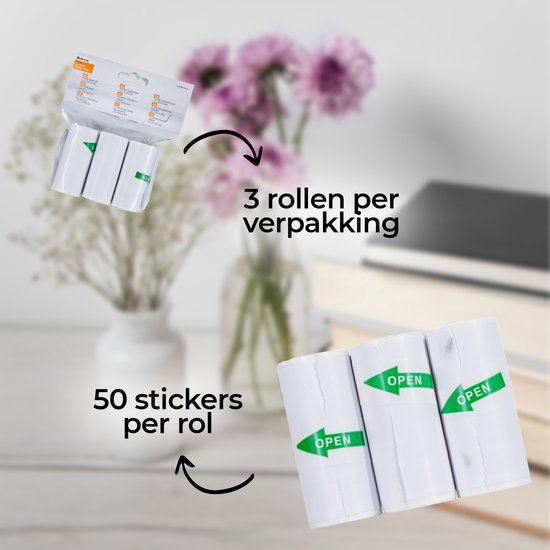 20 rollen papier voor thermische printers, 57 x 25 mm, kit – 5 kleuren, 10 wit, 5 stickers – voor mini-printers, kindercamera