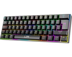 Lipa X23 Gaming keyboard Zwart - Draadloos - RGB verlichting - Tri-Mode - 61 Mechanische toetsen - FN multitoetsen - Compatibel met alle besturingen en consoles - Brown Switches - Ergonomisch en duurzaam