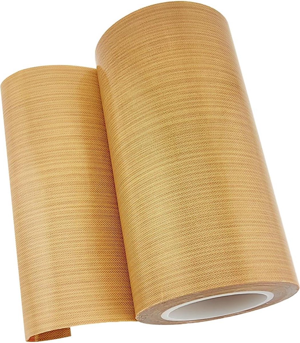 Teflon tape hoge temperatuur- plakband 120 mm x 10 m - dikte 018 mm - hittebestendig tot 300 °C - handverzegeling - impulsafdichting teflon tape