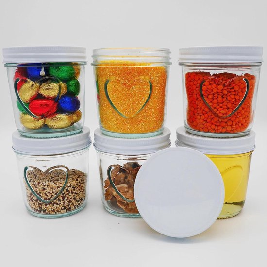 CNKHDZ Overnight Oats Pot,Overnight havermoutpotten,inmaakpotten met schroefdeksel,voor Overnight Oats Saladepotten Yoghurtpudding Chutney Jam Herbruikbare Glazen Potten (Vierkleurig, 4 Stuks/750ml