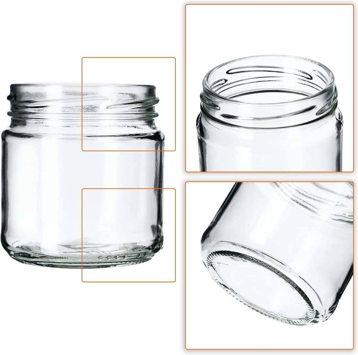 Pots à Confiture Avec Couvercle Petits Bocaux à Confiture 200 Ml Fi66 Mm Mini Verres