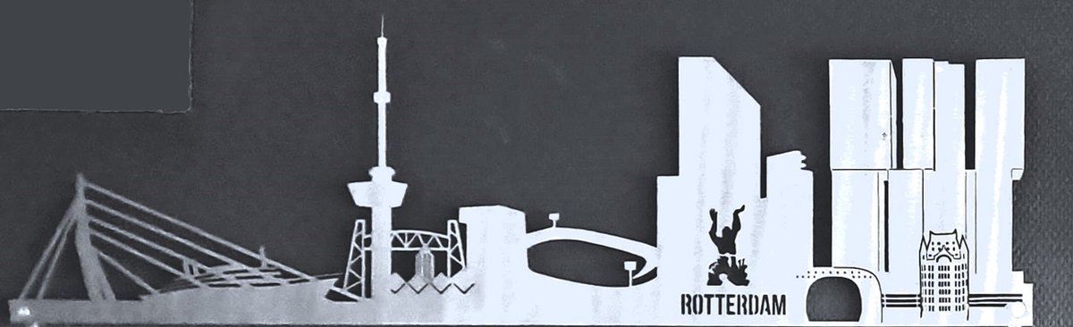Skyline Rotterdam 3.0 RVS Skyline Wanddecoratie