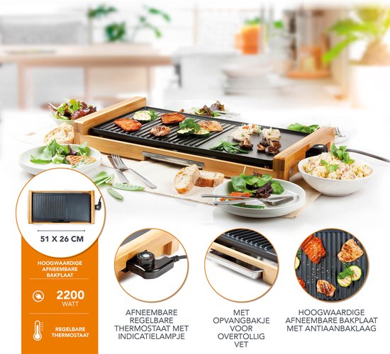 DOMO DO8311TP - Bakplaat - Teppanyaki grill - 60 cm — afbeelding 2
