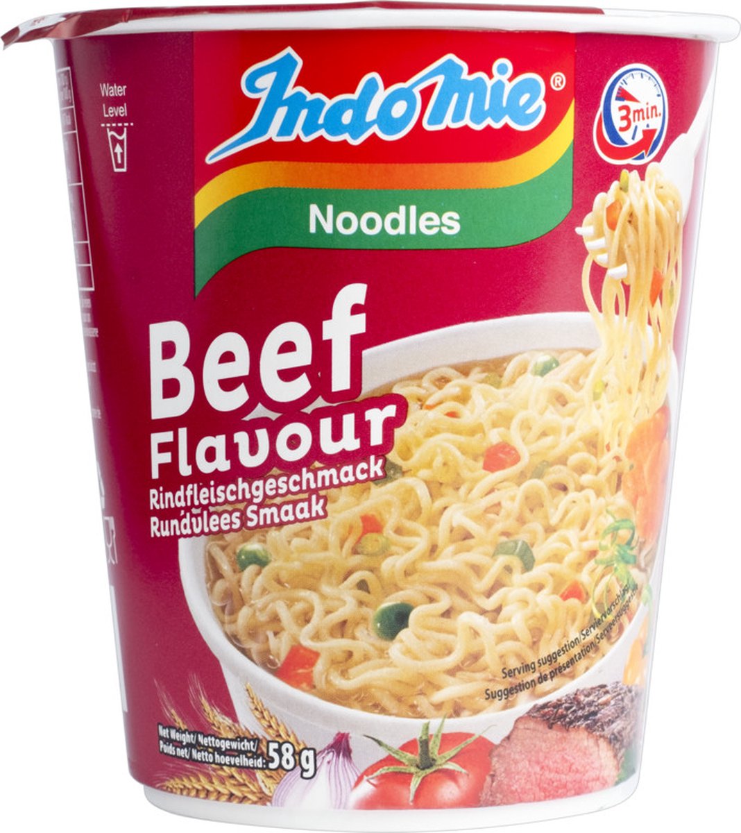 Indomie Instant Noodles Noedels Rund in Cup 8 x 58 Gram