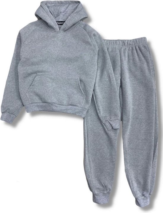 Joggingpak voor kinderen | Kids Joggingset "Grijs", verkrijgbaar in de maten 104 t/m 164