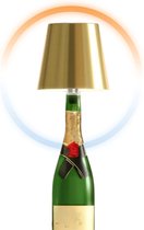 Lampe bouteille rechargeable - Lampe de table - Dimmable - Aluminium - Étanche - Or