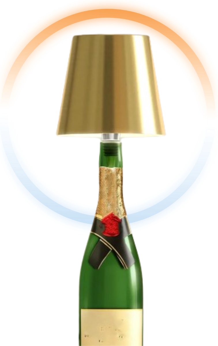 Oplaadbare Flessenlamp - Tafellamp - Dimbaar - Aluminium - Waterdicht - Goud