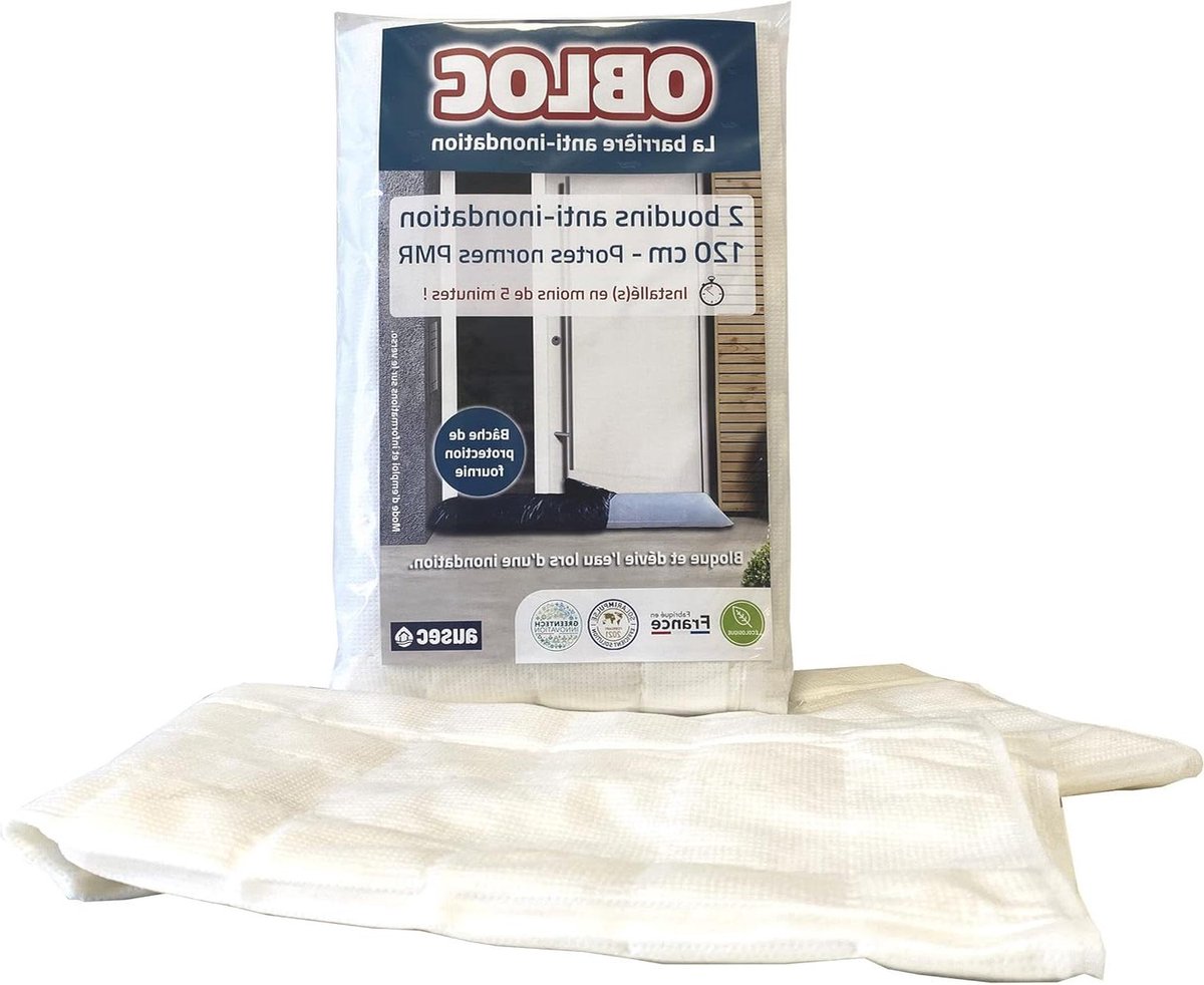 2 tochtstoppers - overstroming bescherming - 120 x 18 cm - waterdicht - milieuvriendelijk - Frankrijk - herbruikbaar - gepatenteerd