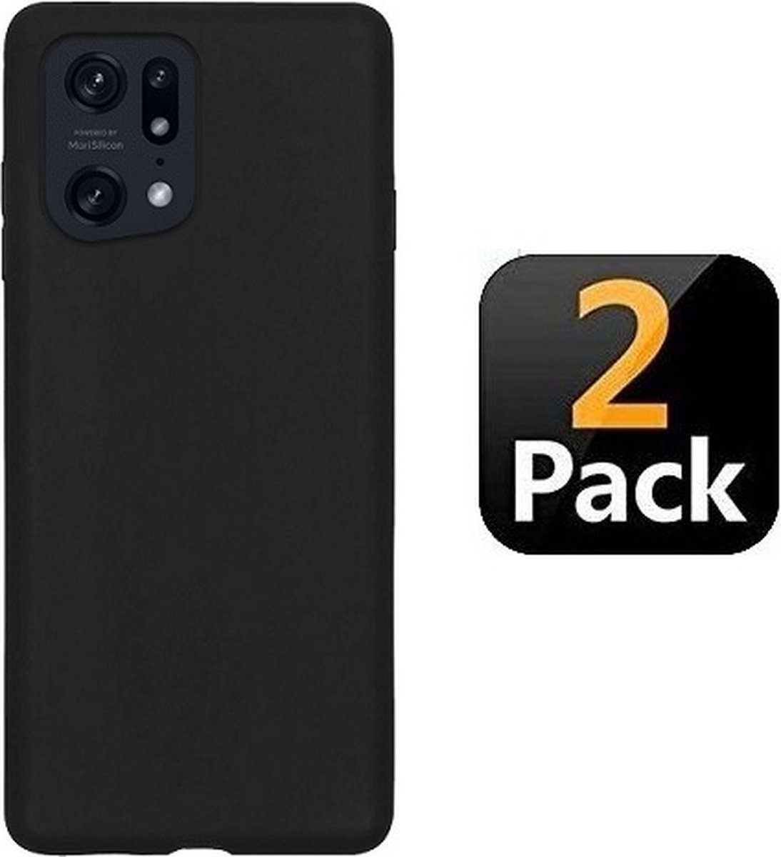 Oppo Find X5 Hoesje Siliconen TPU Zwart 2x