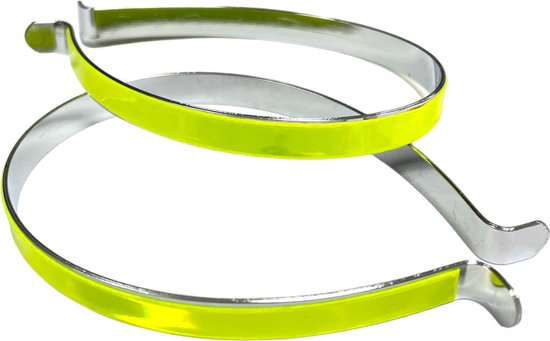 CAINCAY Broekklem voor fiets, 4 stuks, reflecterende broekklemmen voor fiets en 4 stuks reflecterende reflectorbanden, veiligheidsband