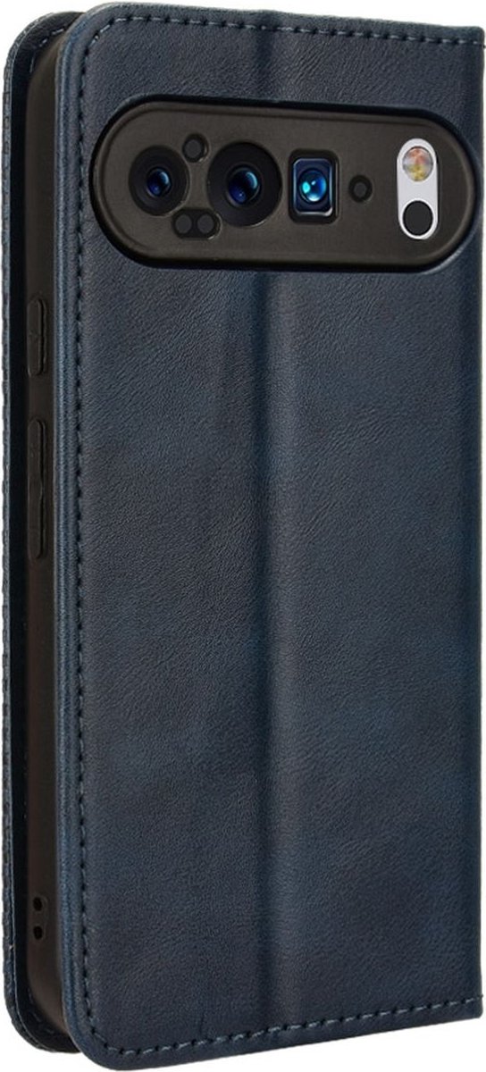 Mobigear Telefoonhoesje geschikt voor Google Pixel 9 Pro Hoesje | Mobigear Sensation Bookcase Portemonnee | Pasjeshouder voor 3 Pasjes | Telefoonhoesje voor Pinpas / OV Kaart / Rijbewijs - Blauw