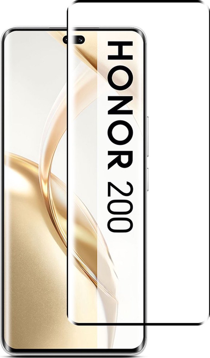 Mobigear Screenprotector geschikt voor HONOR 200 Glazen | Mobigear Premium Screenprotector - Case Friendly - Zwart