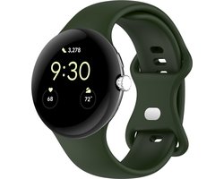 Strap-it Siliconen Classic smartwatch bandje geschikt voor Google Pixel Watch 5 (41 mm) / 4 (41 mm) / 3 (41 mm) / 2 / 1 - Donkergroen