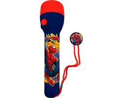Marvel Spiderman kinder zaklamp/leeslamp - rood/blauw - kunststof - 16 x 4 cm