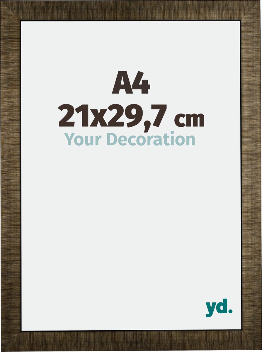 Your Decoration - Fotolijst A4 21x 29,7 cm - Hout - Champagne Geborsteld - Leeds