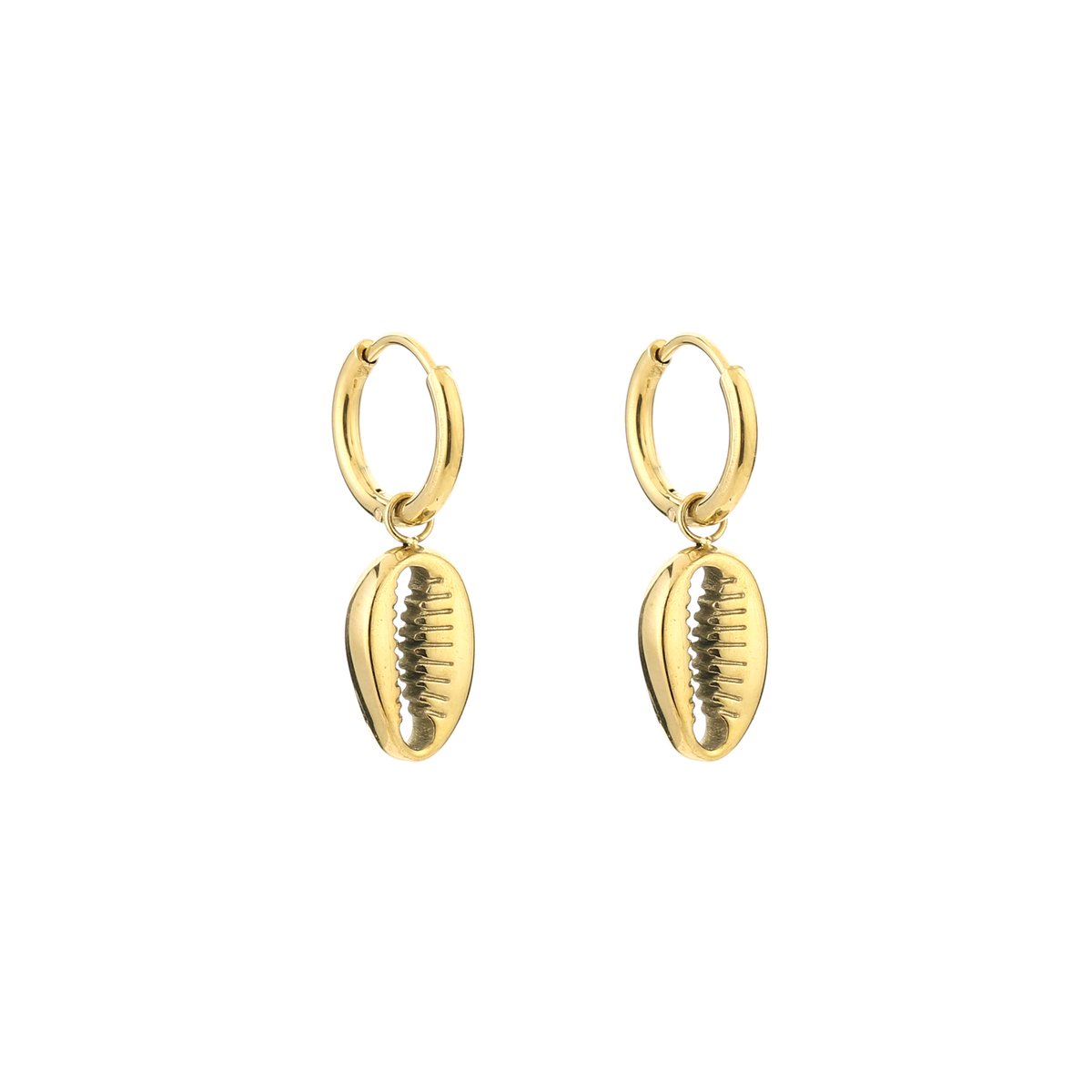 oorbel met schelp goud JE14019