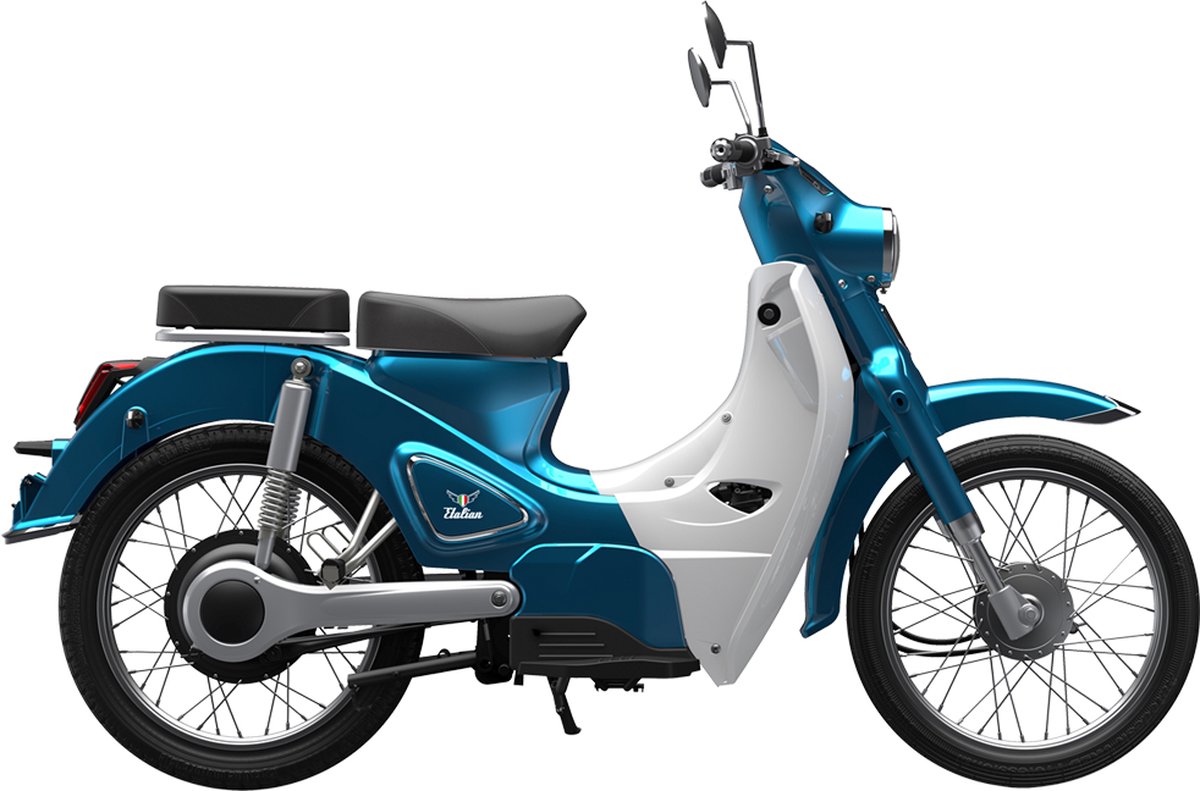 Etalian - Classic E-scooter - blauw-wit - 45 km/uur - motor 1500W - 26Ah accu op Prijzenvolger.com