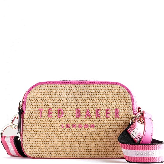 Foto: Ted baker stelio branded webbing faux raffia camera bag bright pink