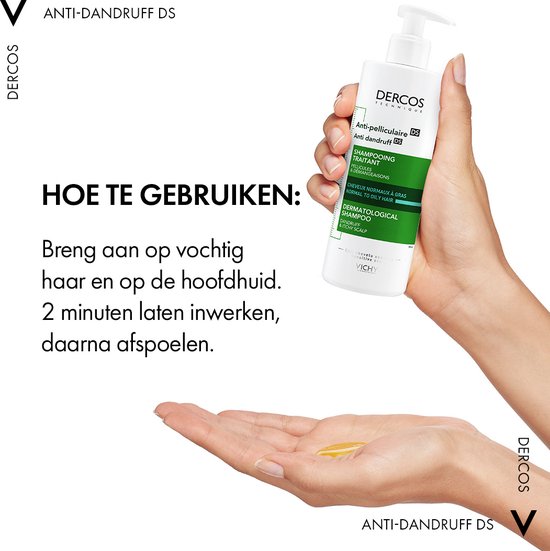 Vichy Dercos Technique Anti-Roos DS Shampoo - Normaal tot Vet haar - 390ml