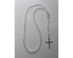 Rozenkrans, Paternoster gemaakt met o.a. Kristallen van Swarovski, gebedssnoer, rozenkransgebed, Meditatie, spiritueel, geloof, geloofsteken, Cadeau, ketting, kruis, gebed, gebedssnoer, gebedsketting, kristal, kerstpakket cadeau