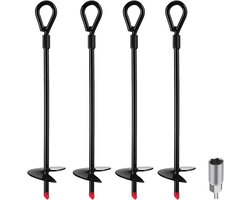 Zware Aarde Ankers - 18 Inch Spiraal Grondankers voor Onkruiddoek en Schutting - Tuindoek en Camping - 14 mm adapter
