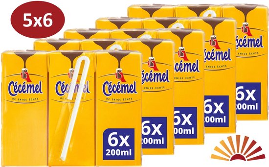 Cecemel - Brik - 30x200ml -Chocolademelk Drinkpakjes Mini Vol - Houdbaar - 5 x 6 x 200 ml - Voordeelverpakking