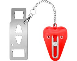 Purepeak Draagbaar Deurslot - Portable Door Lock - Reis Slot Deur - Deurstopper - Rood