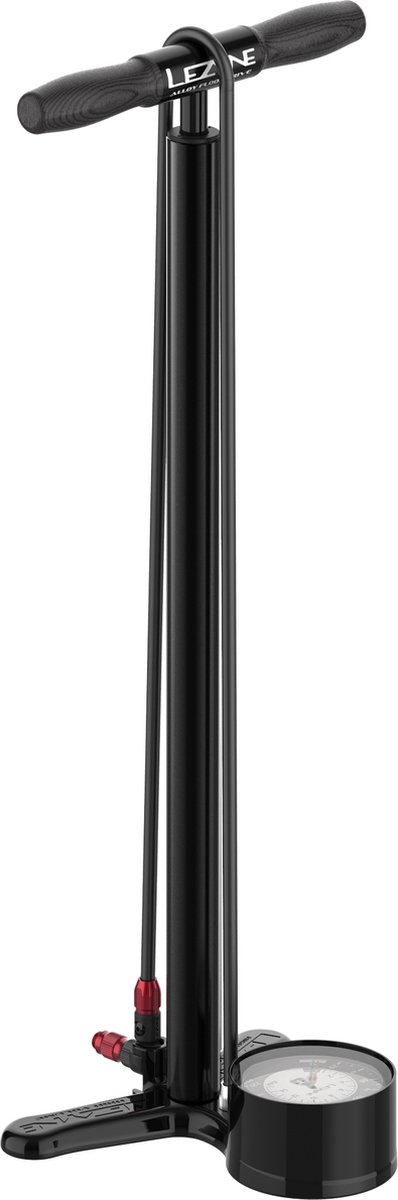 Lezyne ABS-1 Pro Alloy Floor Drive Vloerpomp – Extra lang – 15 bar maximale druk – voor Presta en Schrader - Manometer – Stevige slang – Staande pomp – Zwart