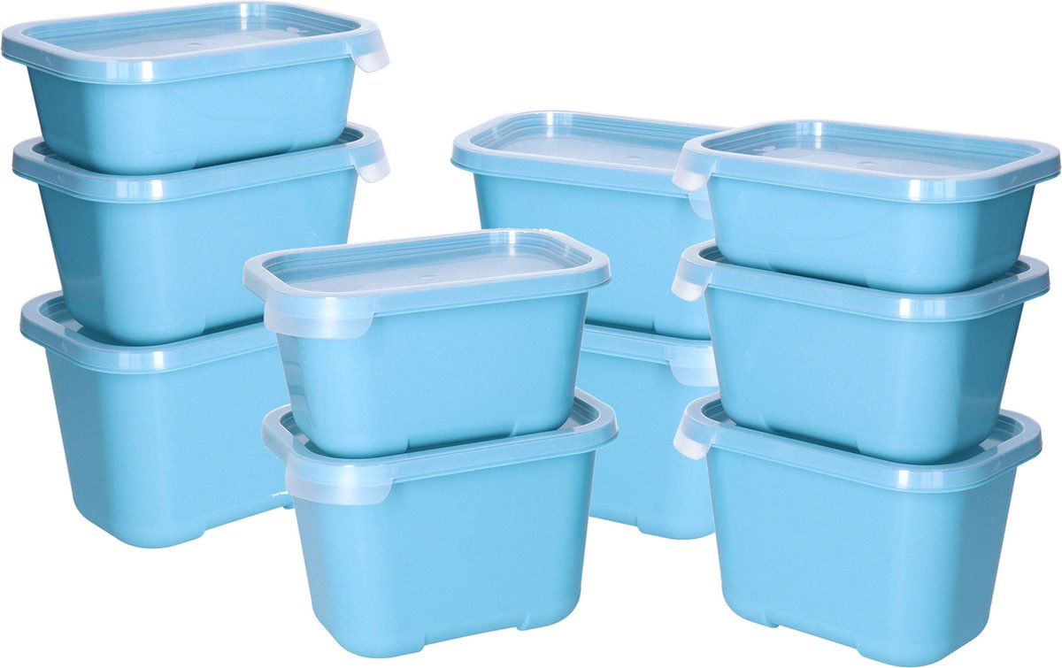 Juypal Vershoudbakjes nestbaar - 3x - 5 delig - BPA vrij - meal prep - diverse maten- Blauw - luchtdicht - herbruikbaar